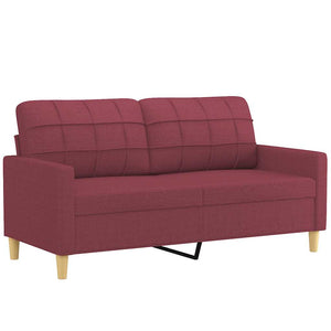 Weinrotes 2-Sitzer Sofa, 140 cm