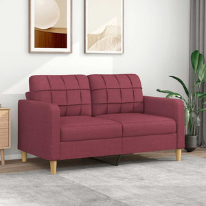 Weinrotes 2-Sitzer Sofa, 140 cm