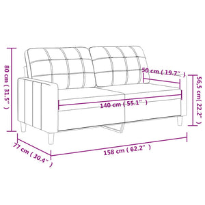 2-Sitzer Sofa Taupe Stoff 140 cm
