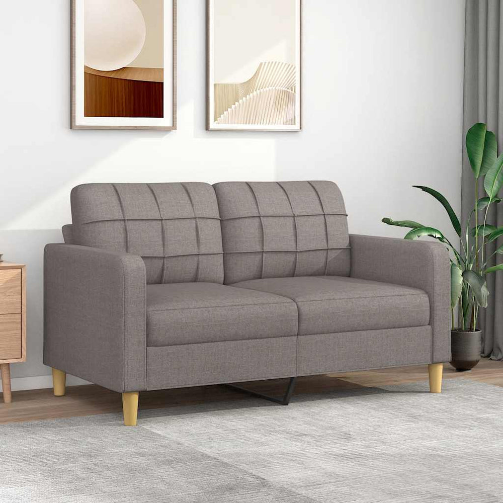 2-Sitzer Sofa Taupe Stoff 140 cm