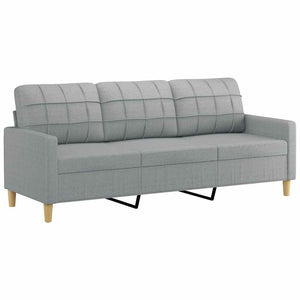 Canapé 3 places vidaXL gris clair 180 cm tissu