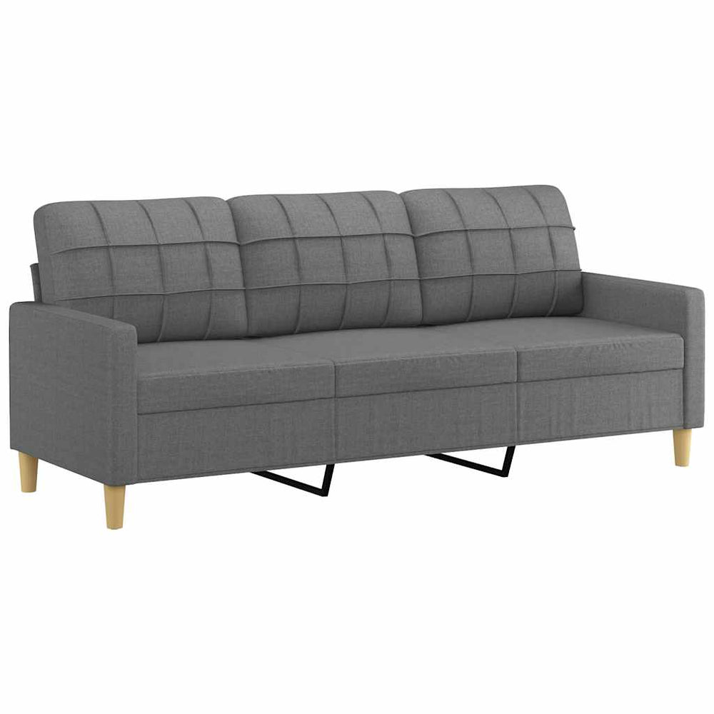 3-Sitzer Sofa Dunkelgrau Stoff 180 cm