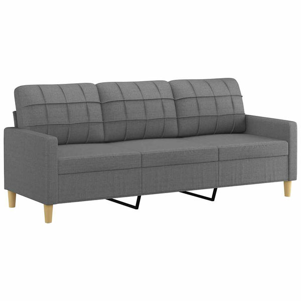 3-Sitzer Sofa Dunkelgrau Stoff 180 cm