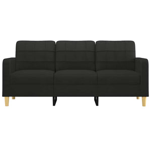 vidaXL Canapé 3 places en tissu noir 180 cm