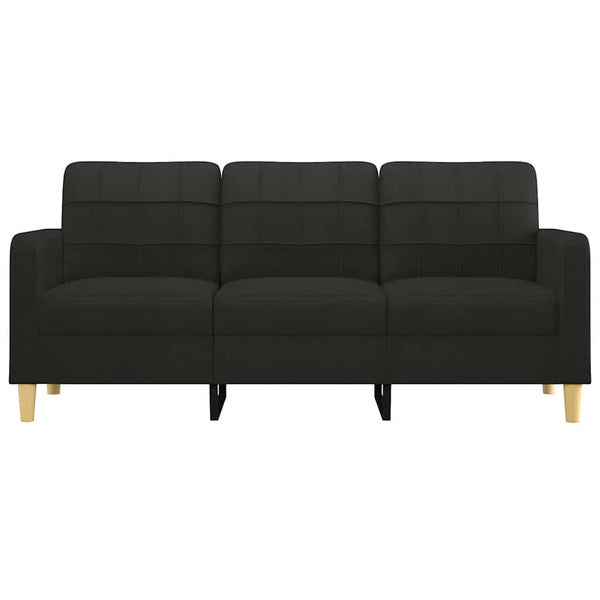 vidaXL Canapé 3 places en tissu noir 180 cm