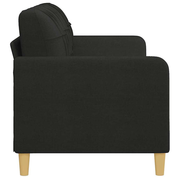 vidaXL Canapé 3 places en tissu noir 180 cm