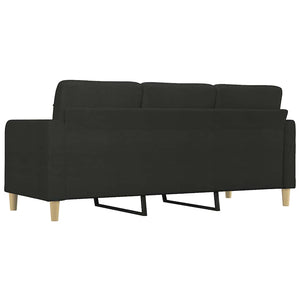 vidaXL Canapé 3 places en tissu noir 180 cm