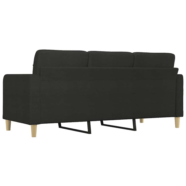 vidaXL Canapé 3 places en tissu noir 180 cm