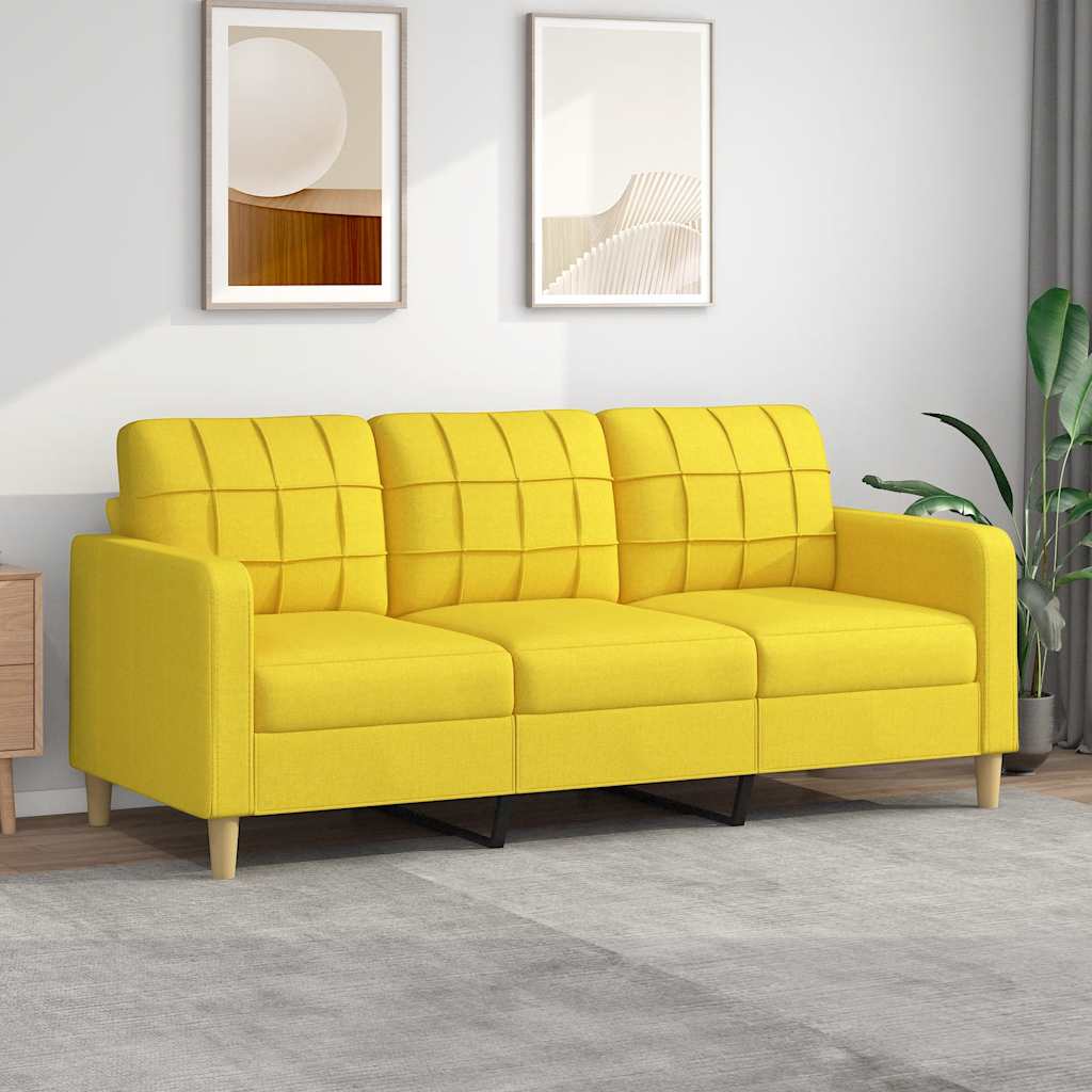 3-Sitzer Sofa Hellgelb Stoff 180cm