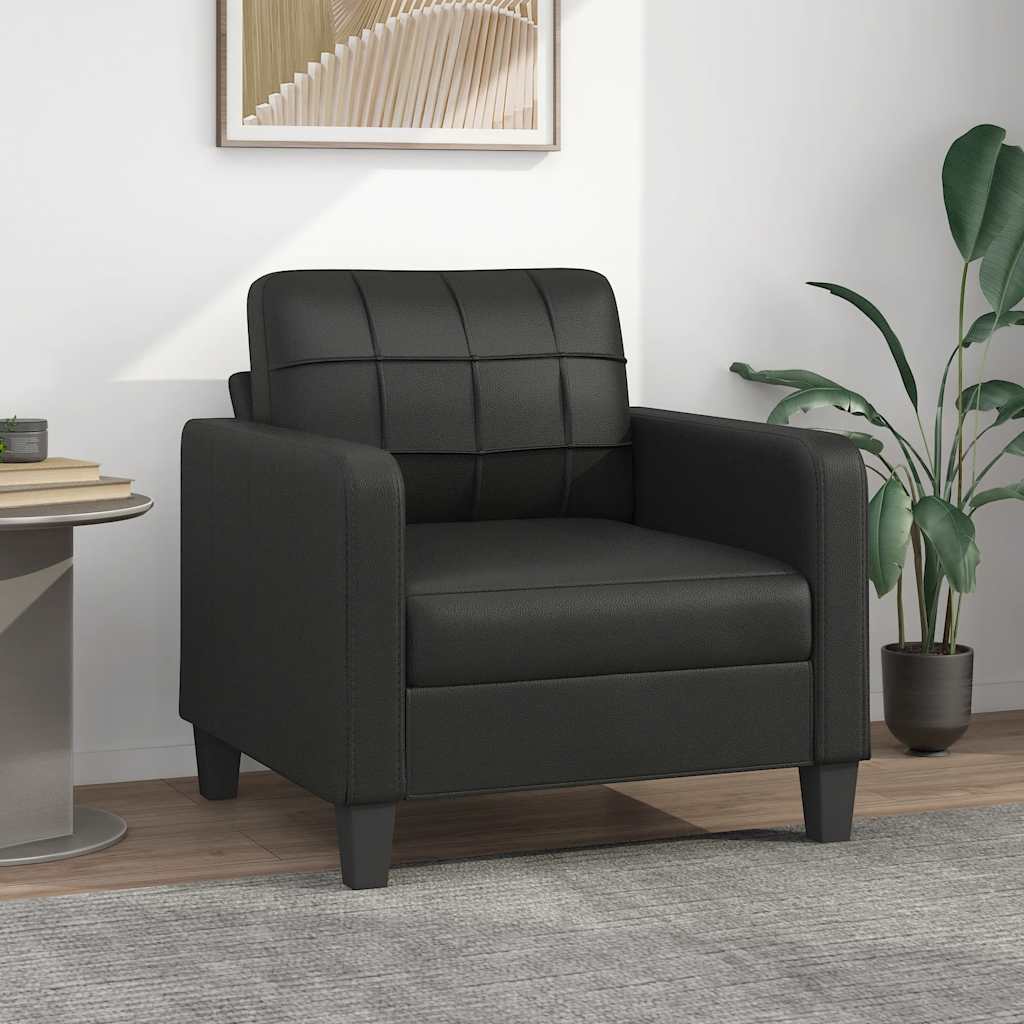 vidaXL Fauteuil noir 60 cm similicuir