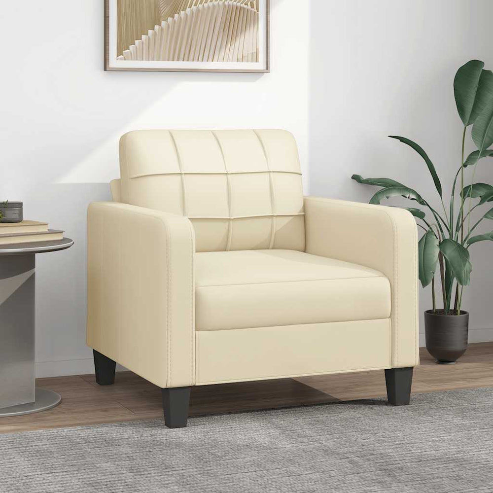 vidaXL Armchair Cream 60 cm Faux Leather