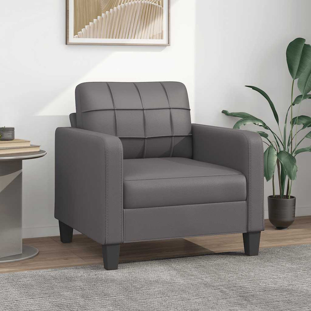 vidaXL Armchair Grey 60 cm Faux Leather