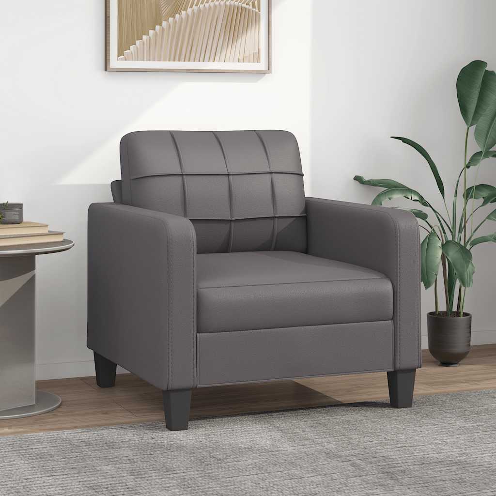 vidaXL Armchair Grey 60 cm Faux Leather
