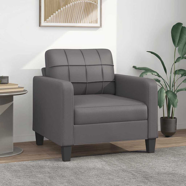 vidaXL Armchair Grey 60 cm Faux Leather