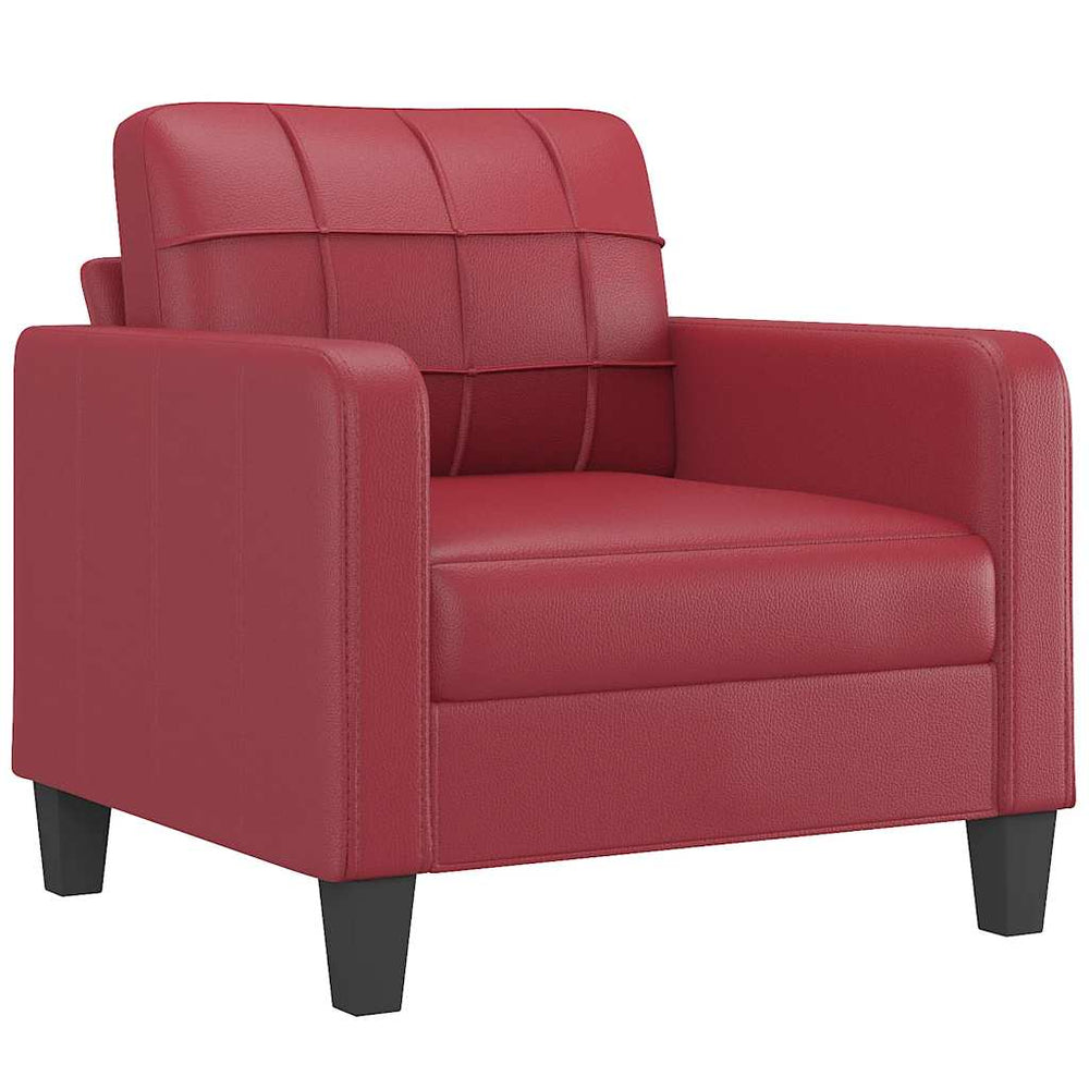 Weinroter Kunstleder Sessel 60 cm