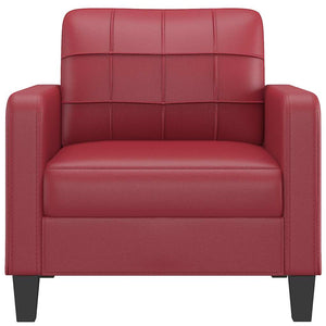 Weinroter Kunstleder Sessel 60 cm