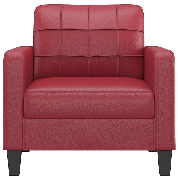 Weinroter Kunstleder Sessel 60 cm