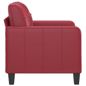 Weinroter Kunstleder Sessel 60 cm