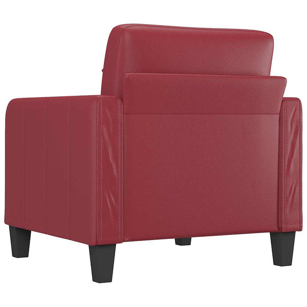 Weinroter Kunstleder Sessel 60 cm