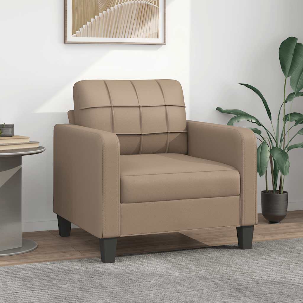 Sessel Cappuccino-Braun Kunstleder 60 cm