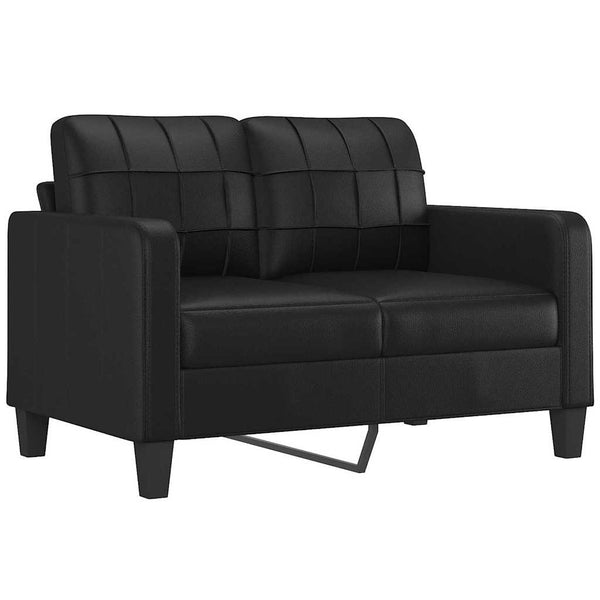 Schwarzes 2-Sitzer Sofa Kunstleder 120cm