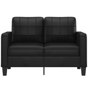 Schwarzes 2-Sitzer Sofa Kunstleder 120cm
