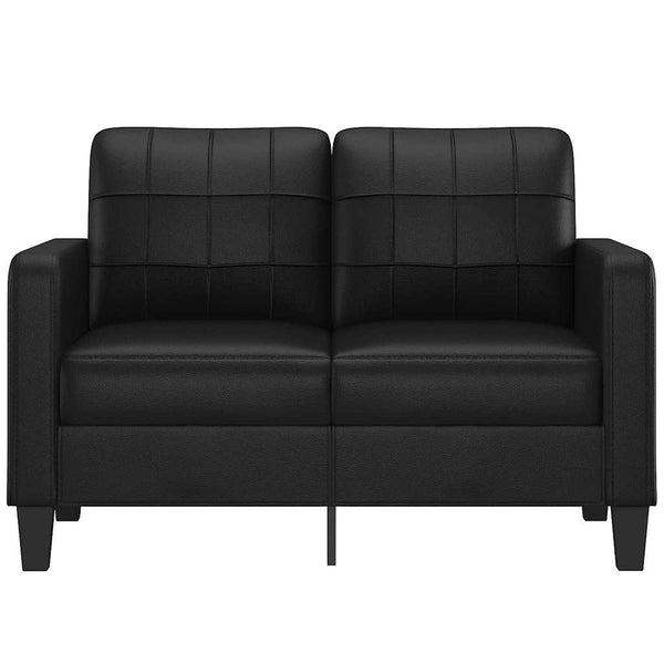Schwarzes 2-Sitzer Sofa Kunstleder 120cm