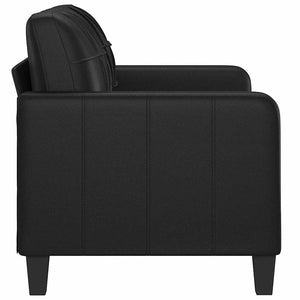 Schwarzes 2-Sitzer Sofa Kunstleder 120cm
