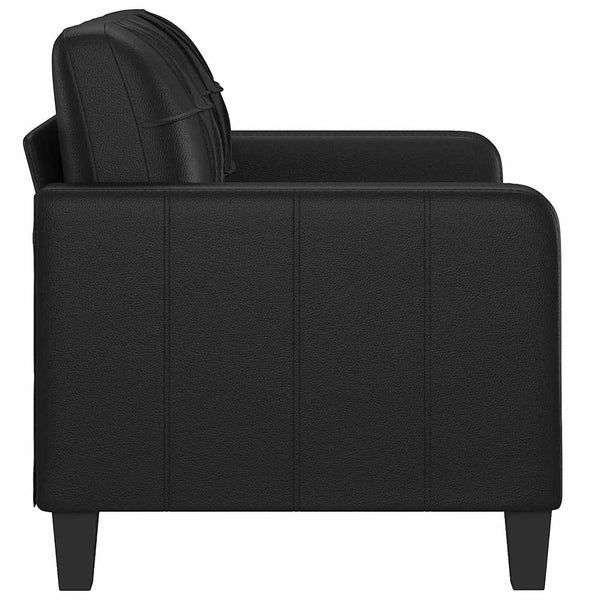 Schwarzes 2-Sitzer Sofa Kunstleder 120cm
