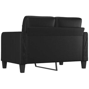 Schwarzes 2-Sitzer Sofa Kunstleder 120cm