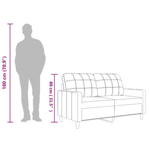 Schwarzes 2-Sitzer Sofa Kunstleder 120cm
