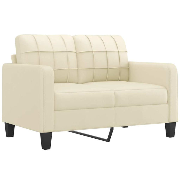 2-Sitzer Sofa Creme Kunstleder 120cm