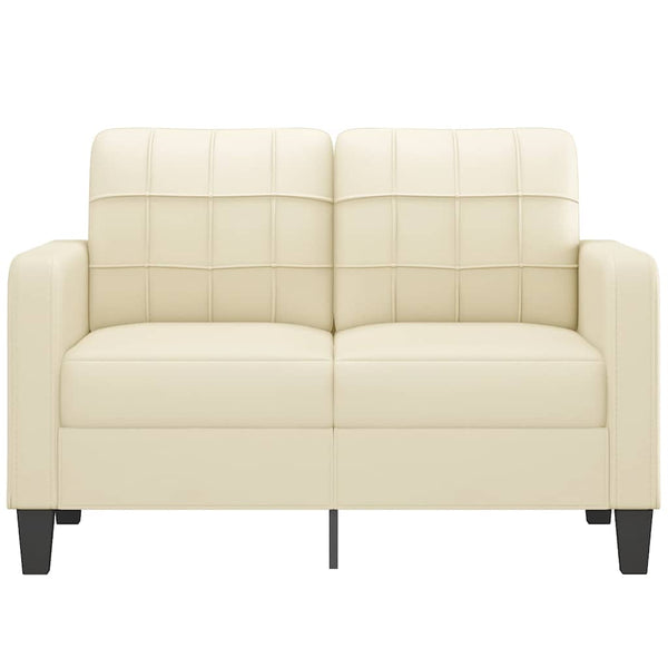 2-Sitzer Sofa Creme Kunstleder 120cm