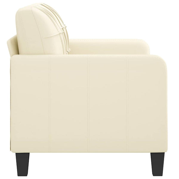 2-Sitzer Sofa Creme Kunstleder 120cm