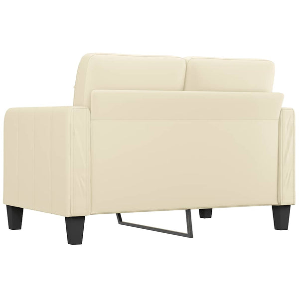 2-Sitzer Sofa Creme Kunstleder 120cm