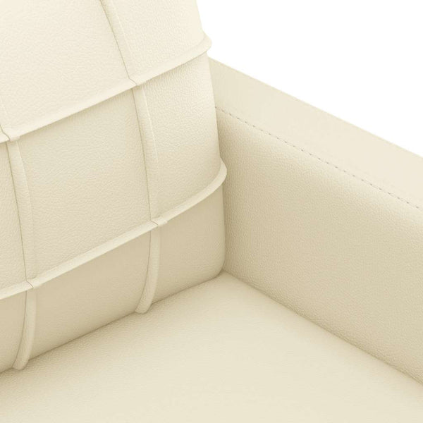 2-Sitzer Sofa Creme Kunstleder 120cm