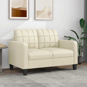 2-Sitzer Sofa Creme Kunstleder 120cm