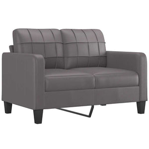 Graues 2-Sitzer Sofa Kunstleder 120cm
