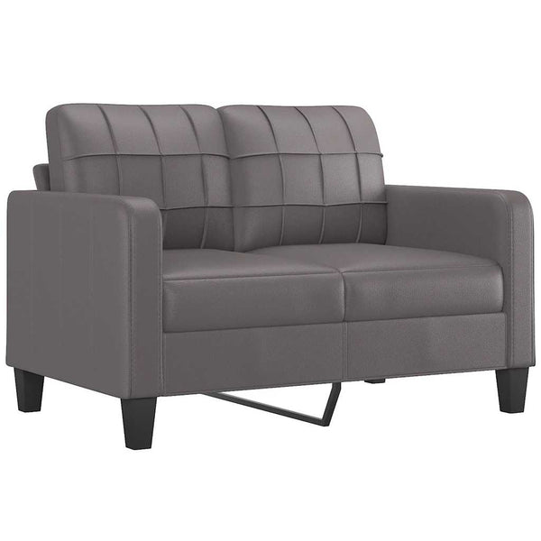 Graues 2-Sitzer Sofa Kunstleder 120cm