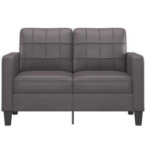Graues 2-Sitzer Sofa Kunstleder 120cm