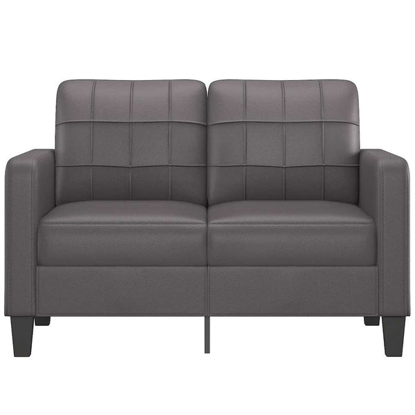 Graues 2-Sitzer Sofa Kunstleder 120cm
