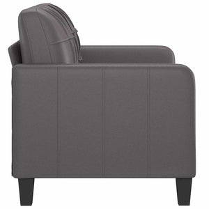 Graues 2-Sitzer Sofa Kunstleder 120cm
