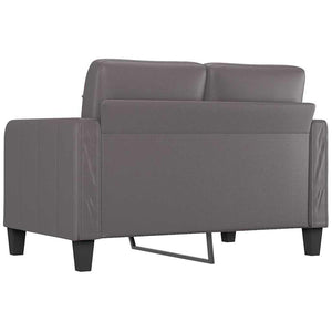 Graues 2-Sitzer Sofa Kunstleder 120cm