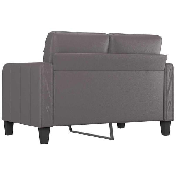 Graues 2-Sitzer Sofa Kunstleder 120cm