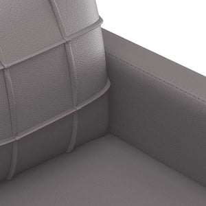 Graues 2-Sitzer Sofa Kunstleder 120cm