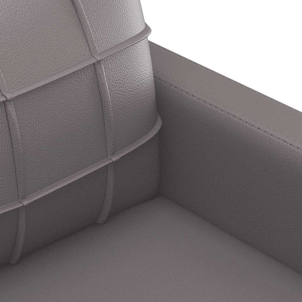 Graues 2-Sitzer Sofa Kunstleder 120cm