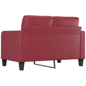 Weinrotes 2-Sitzer Sofa Kunstleder 120cm