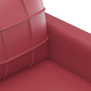 Weinrotes 2-Sitzer Sofa Kunstleder 120cm