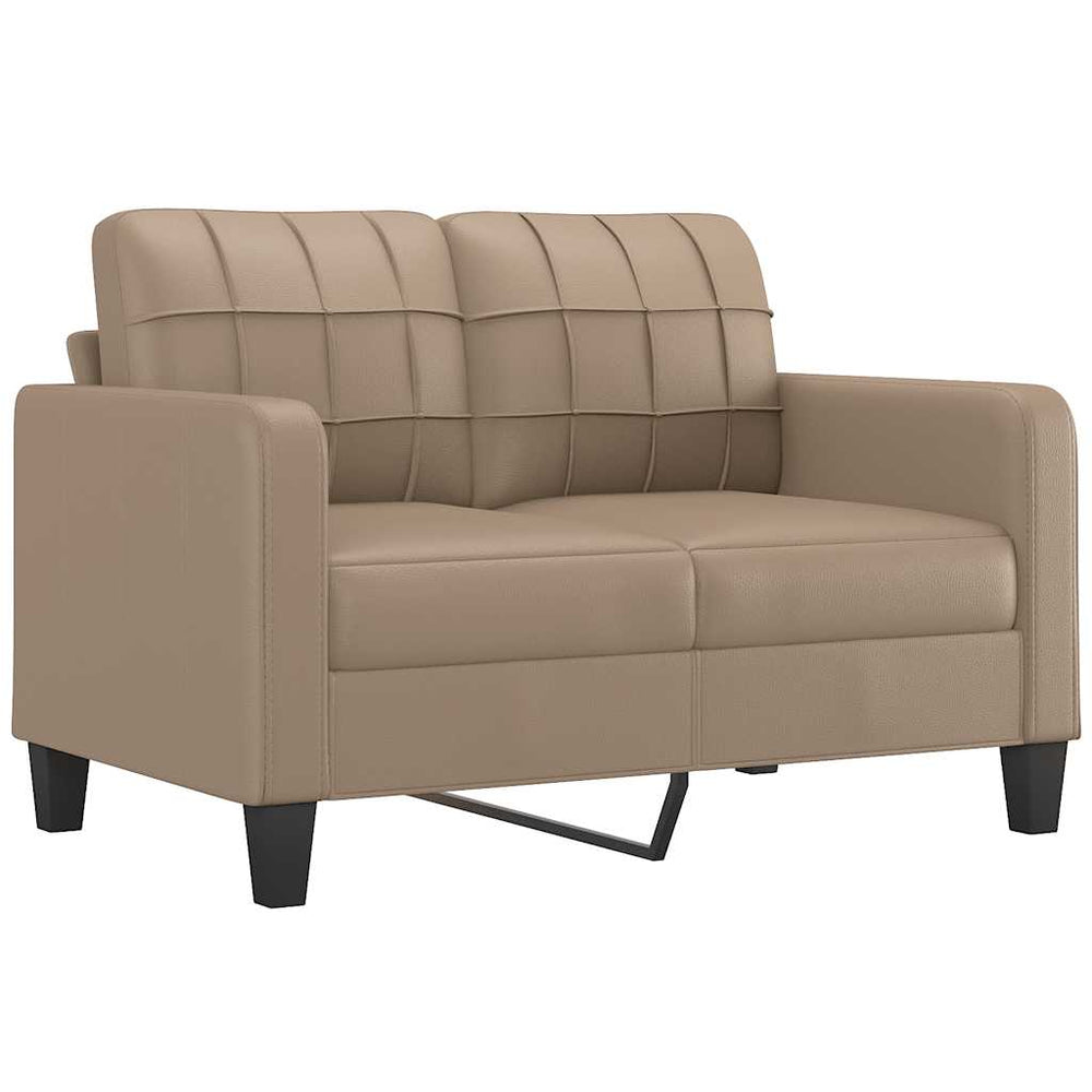 2-Sitzer Sofa Cappuccino-Braun Kunstleder 120cm