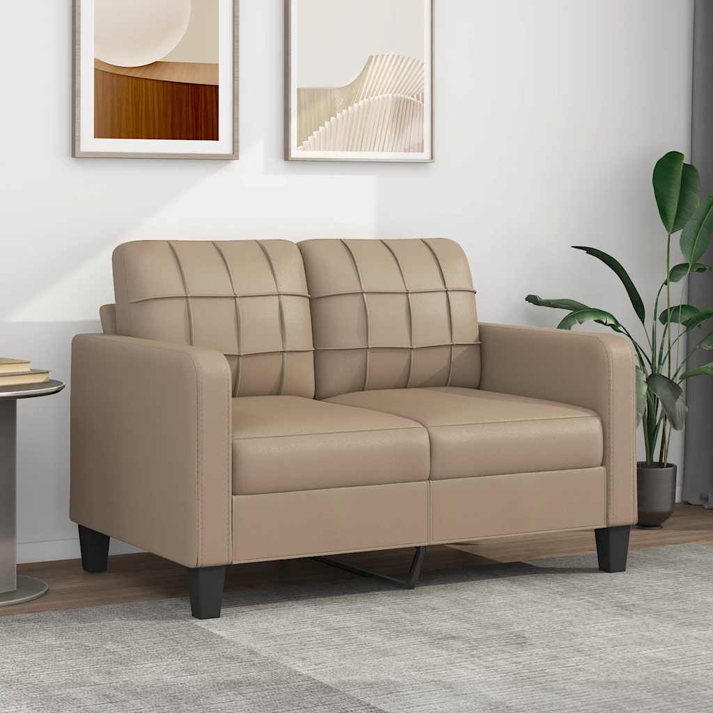 2-Sitzer Sofa Cappuccino-Braun Kunstleder 120cm